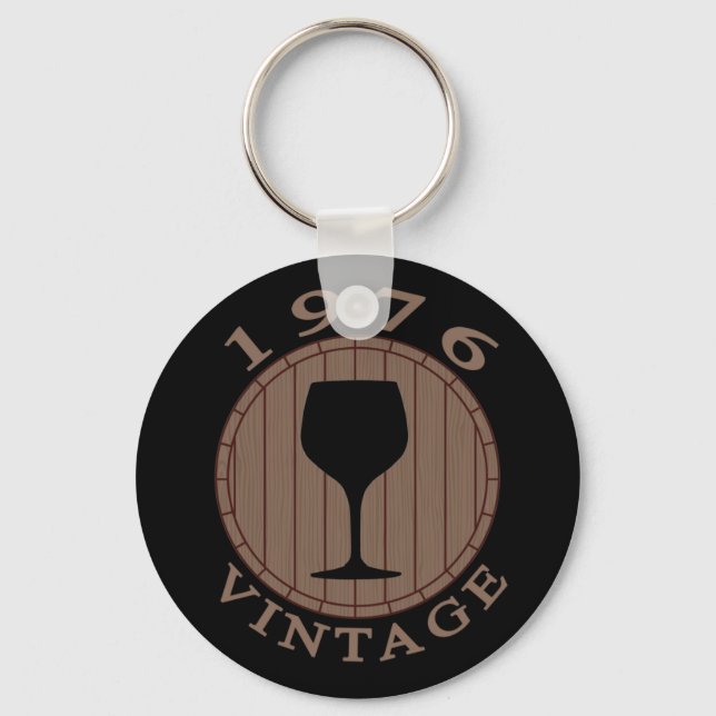 Wine Lover Birthday 1976 Vintage Key Ring (Front)