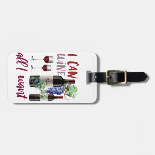wine lover , editable luggage tag