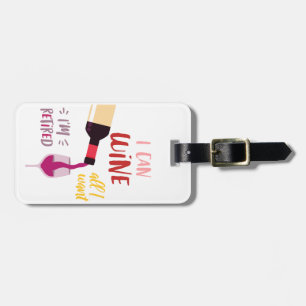 wine lover , editable luggage tag