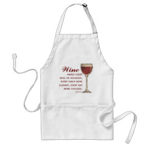 Wine Lover Elegant Wineglass of Red with Quote Standard Apron
