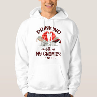 Wine Lover Gnomes Drinking With My Gnomies Funny G Hoodie