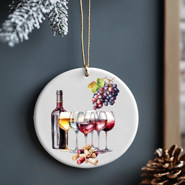 Wine Lover Grape Vineyard  Ceramic Tree Decoration (Creator Uploaded)