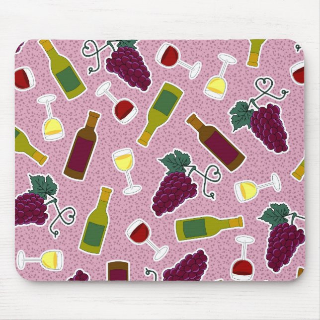 Wine Lover Print Purple Mouse Mat (Front)