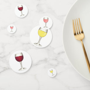 Wine Lover Red Glasses Winery Cocktail Party Confetti