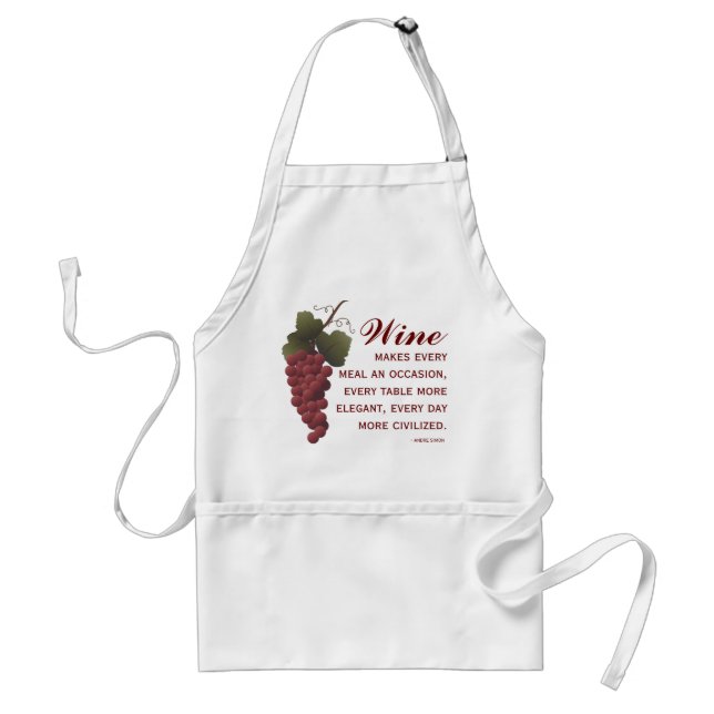 Wine Lover Red Grapes on the Vine with Quote Standard Apron (Front)