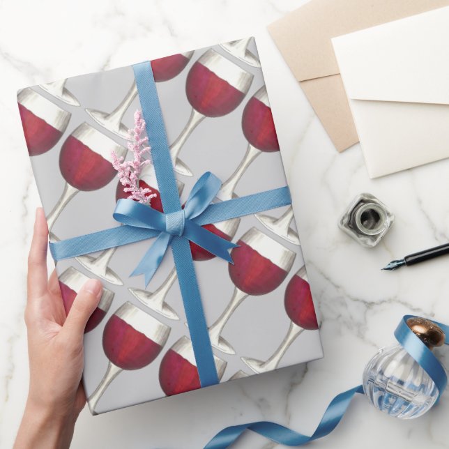 Wine Lover Red Wine Glass Merlot Cabernet Winery Wrapping Paper (Gifting)