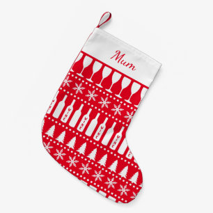 Wine Lover Ugly Christmas Sweater Red Small Christmas Stocking