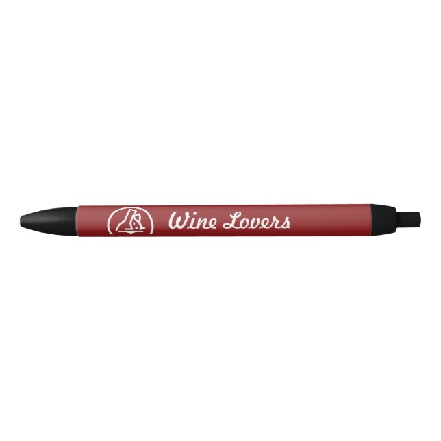 Wine Lovers Black Ink Pen (Front)