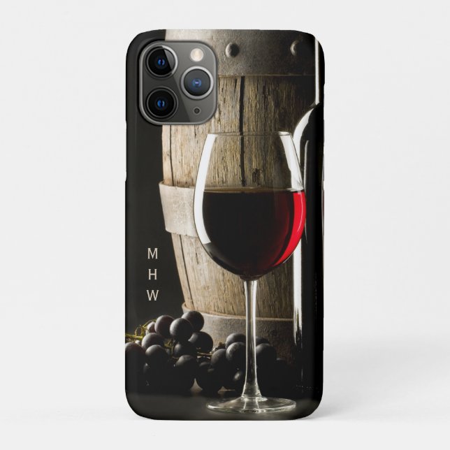 Wine Lover's custom monogram phone cases (Back)