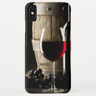 Wine Lover's custom monogram phone cases
