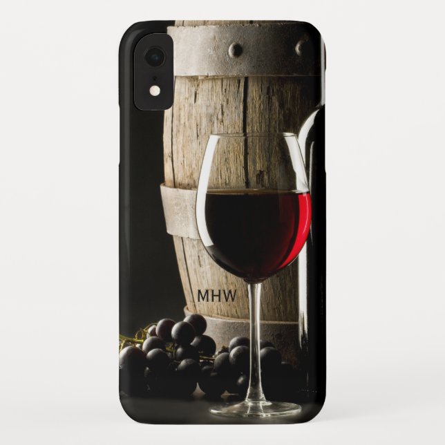 Wine Lover's custom monogram phone cases (Back)