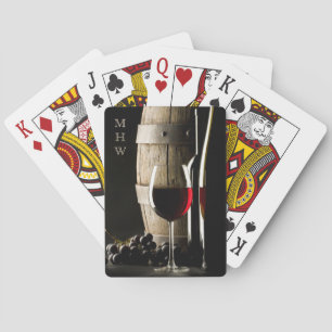 Wine Lover's custom monogram playing cards