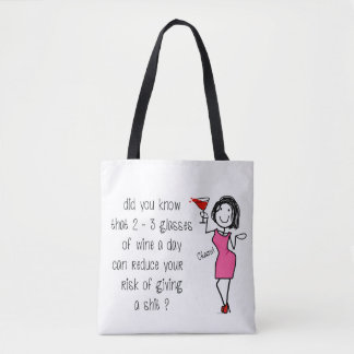 Wine Lovers Glass of Wine Cheers Bag