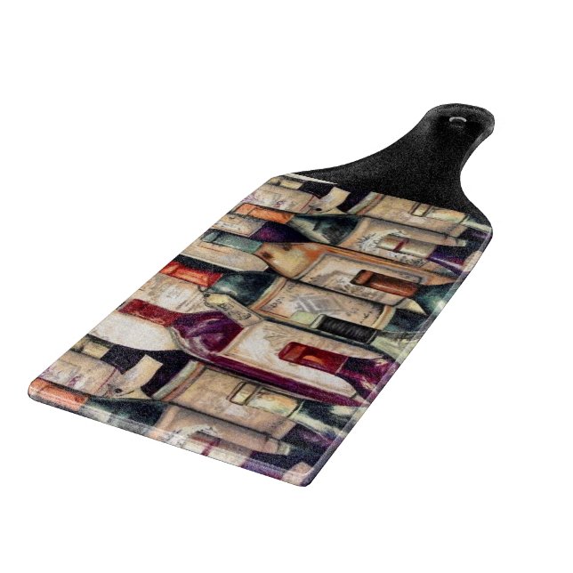 Wine Lovers Glass Paddle Cutting Board (Corner)