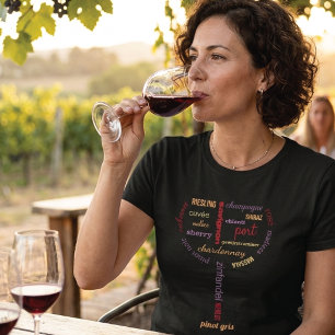Wine Lovers Modern Typography T-Shirt