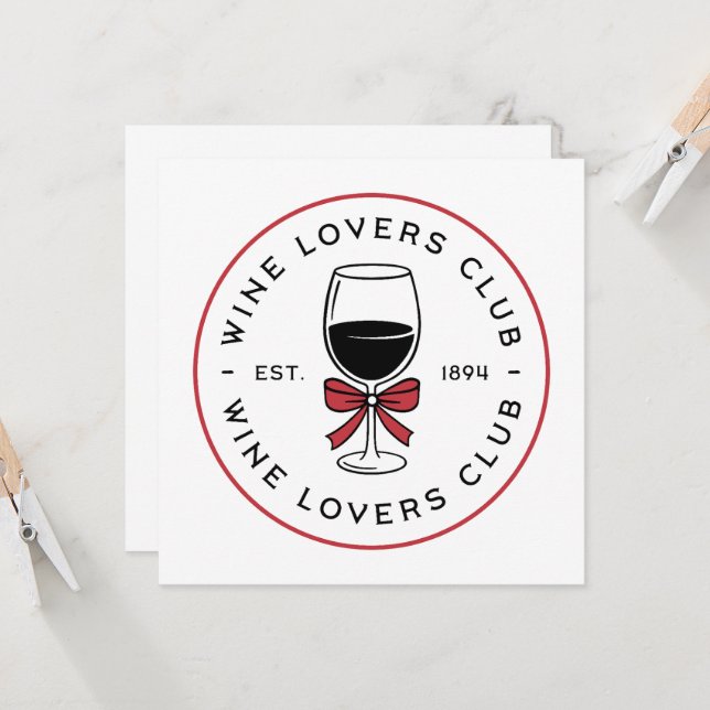 Wine lovers red aesthetic girls party night invitation (Front/Back In Situ)