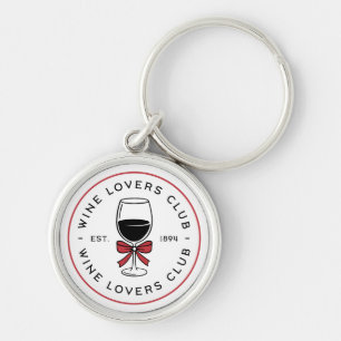 Wine lovers red preppy coquette aesthetic key ring