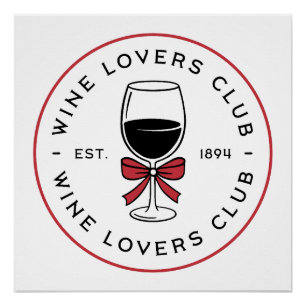 Wine lovers red preppy coquette aesthetic poster