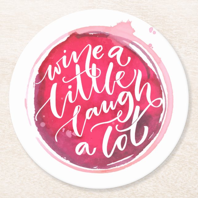 Wine Lovers Round Paper Coaster (Front)