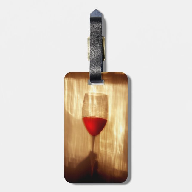 Wine Luggage Tag w/ leather strap (Back Vertical)