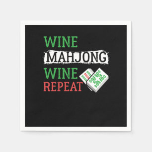 Wine Mahjong Wine Repeat Tile Based Chinese Game G Napkin