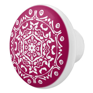 Wine Mandala Ceramic Knob