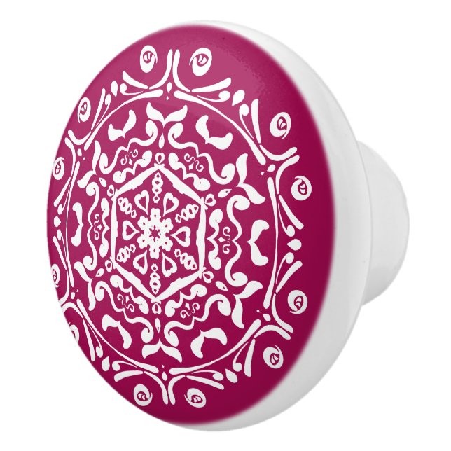 Wine Mandala Ceramic Knob (Right)