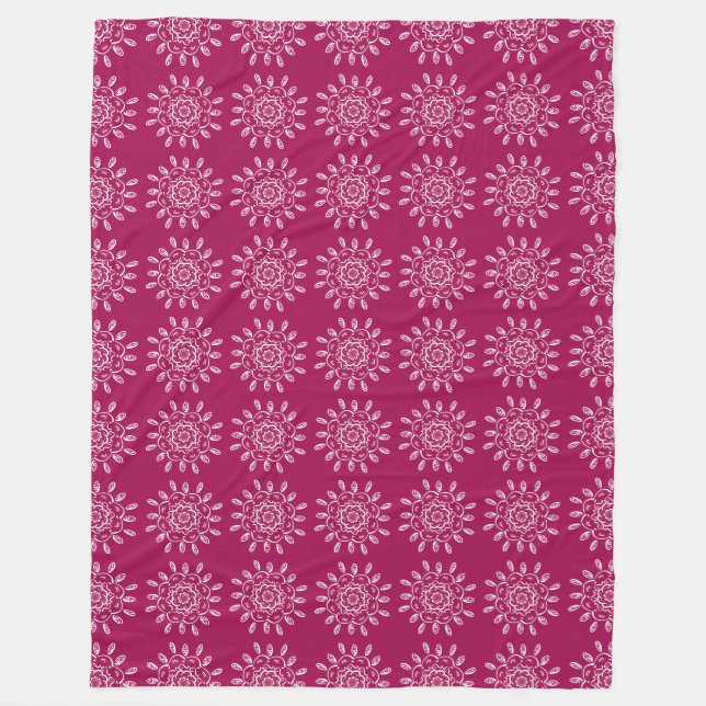 Wine Mandala Fleece Blanket (Front)