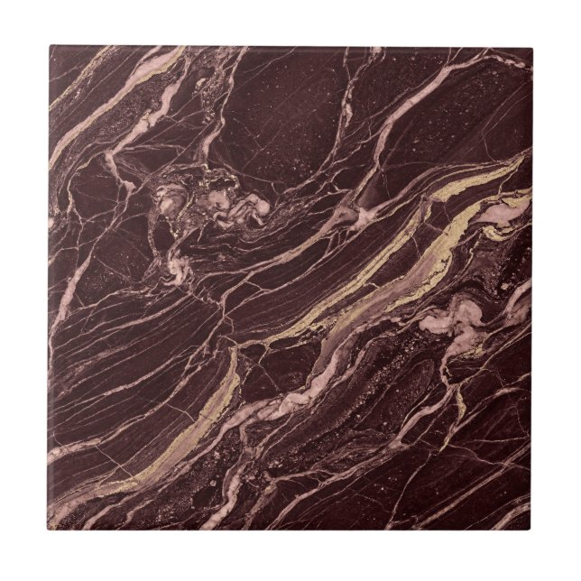 Wine Marble Bold Contemporary Design Style Tile (Front)