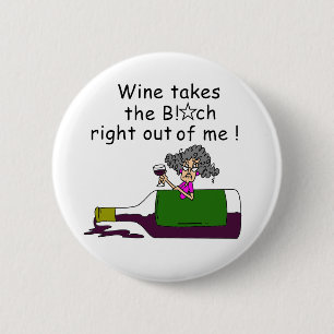 Wine Mellows Me 6 Cm Round Badge