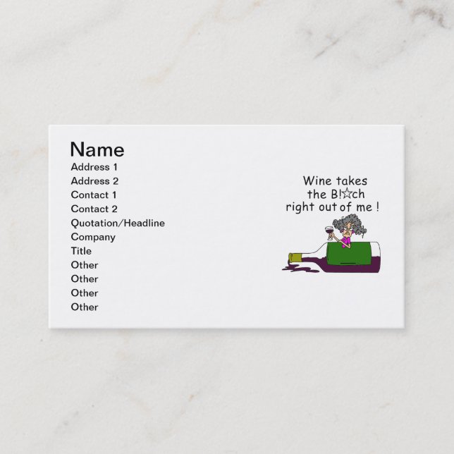 Wine Mellows Me Business Card (Front)
