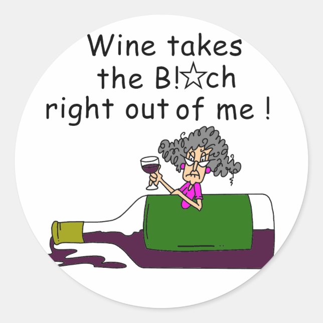 Wine Mellows Me Classic Round Sticker (Front)