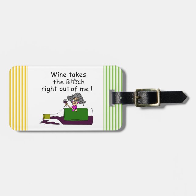 Wine Mellows Me Luggage Tag (Front Horizontal)