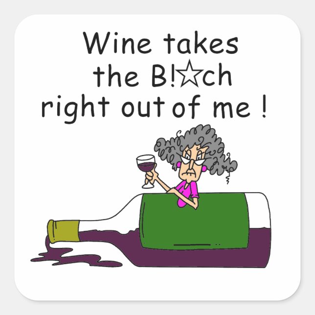 Wine Mellows Me Square Sticker (Front)