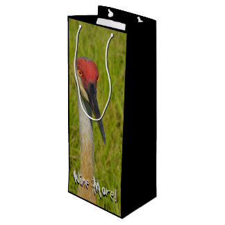 Wine More Whine Less Funny Sand Hill Crane Gift Bag