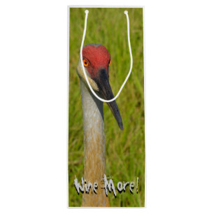 Wine More Whine Less Funny Sand Hill Crane Gift Bag