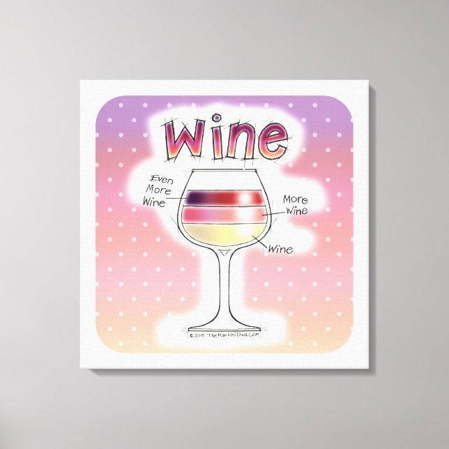 WINE, MORE WINE, EVEN MORE WINE CANVAS PRINT (Front)