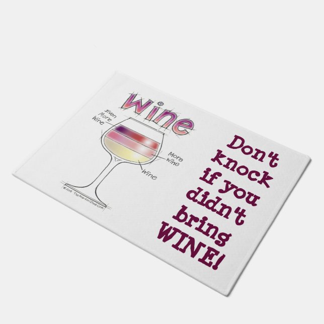 WINE, MORE WINE, EVEN MORE WINE DOORMAT (Angled)