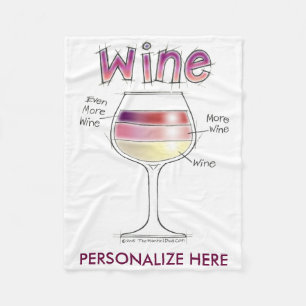 WINE, MORE WINE, EVEN MORE WINE FLEECE BLANKET