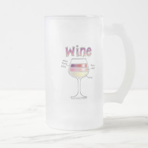 WINE, MORE WINE, EVEN MORE WINE FROSTED GLASS BEER MUG