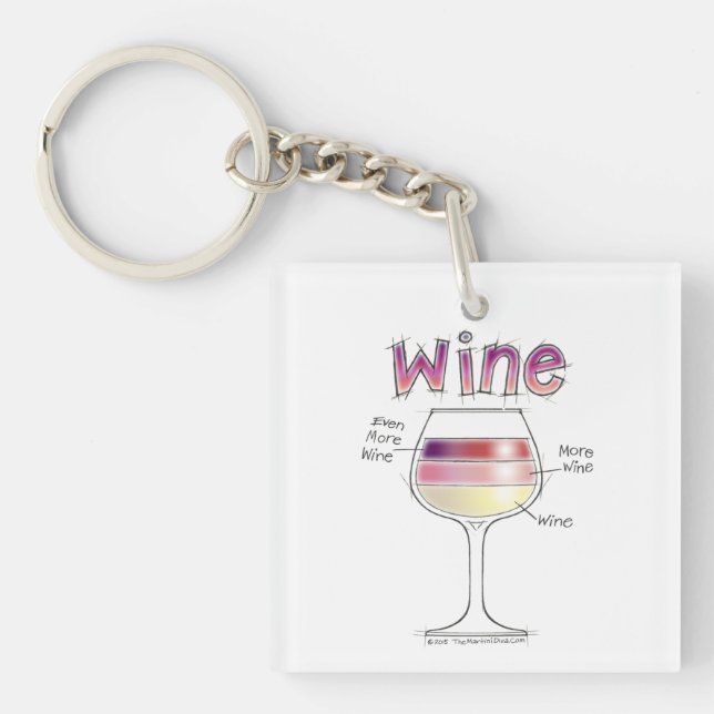 WINE, MORE WINE, EVEN MORE WINE KEY RING (Front)