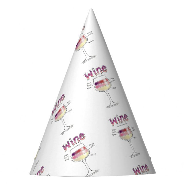 WINE, MORE WINE, EVEN MORE WINE PARTY HAT (Front)