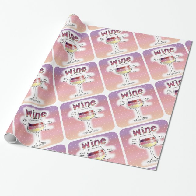 WINE, MORE WINE, EVEN MORE WINE WRAPPING PAPER (Unrolled)