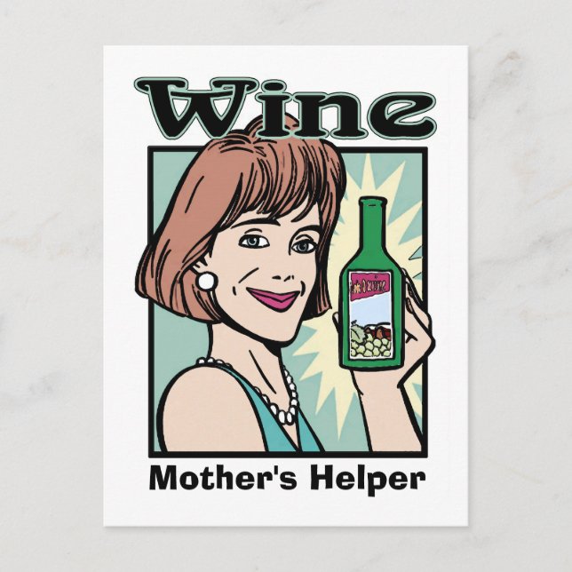 Wine Mother's Helper, edit text Postcard (Front)