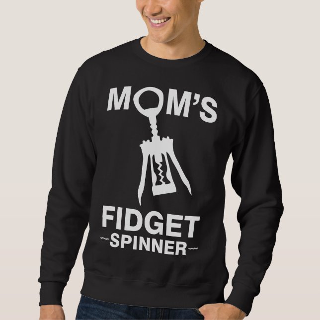 Wine Mum Fidget Spinner Screwpull Lever Sweatshirt (Front)
