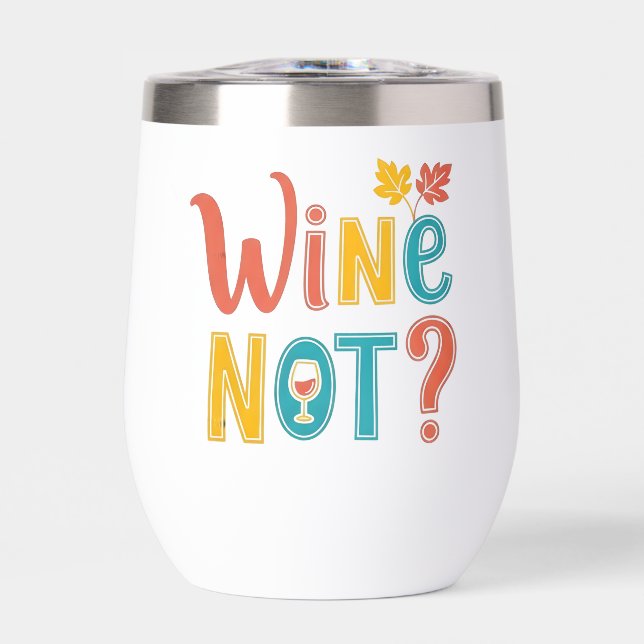 Wine Not Funny Retro Autumn Typography (Front)