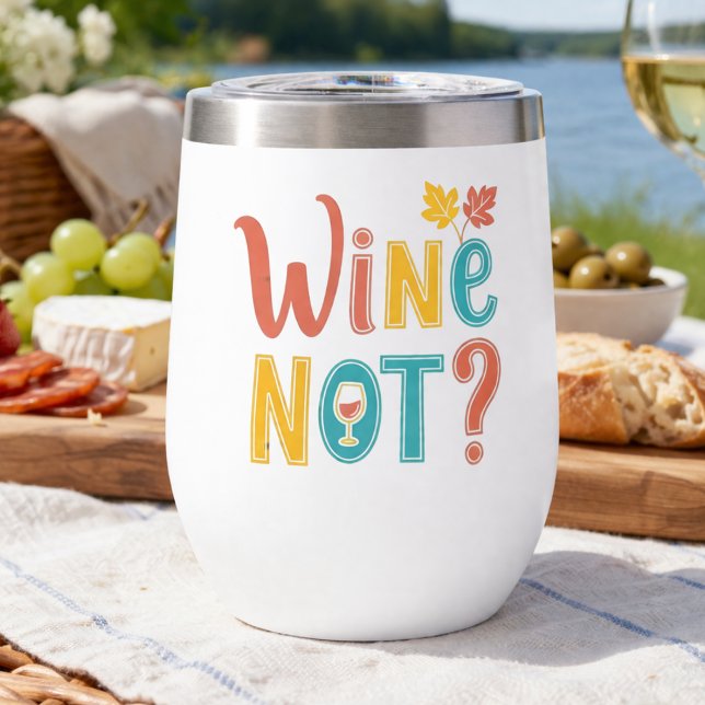 Wine Not Funny Retro Autumn Typography (Creator Uploaded)