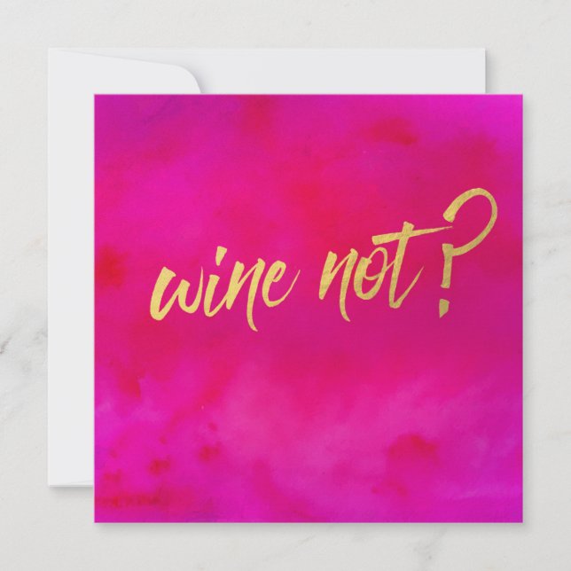 Wine Not Invitation Pearl Shimmer (Front)