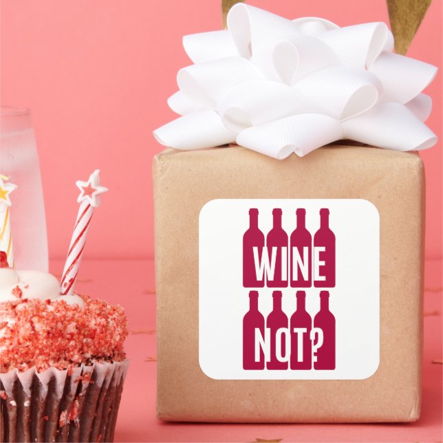 Wine not square sticker (Party)