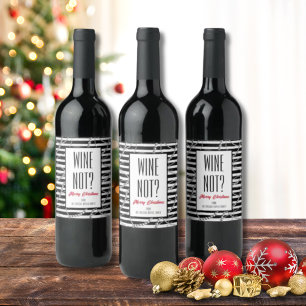 Wine Not Vintage Stripes Silver Pearls and Chains Label